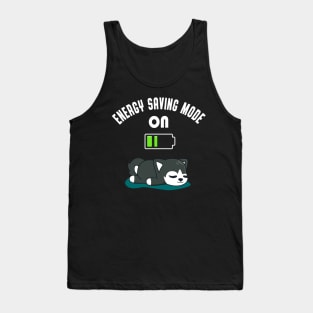 Cute Husky Battery Low Energy Tired Dog Fun Tank Top